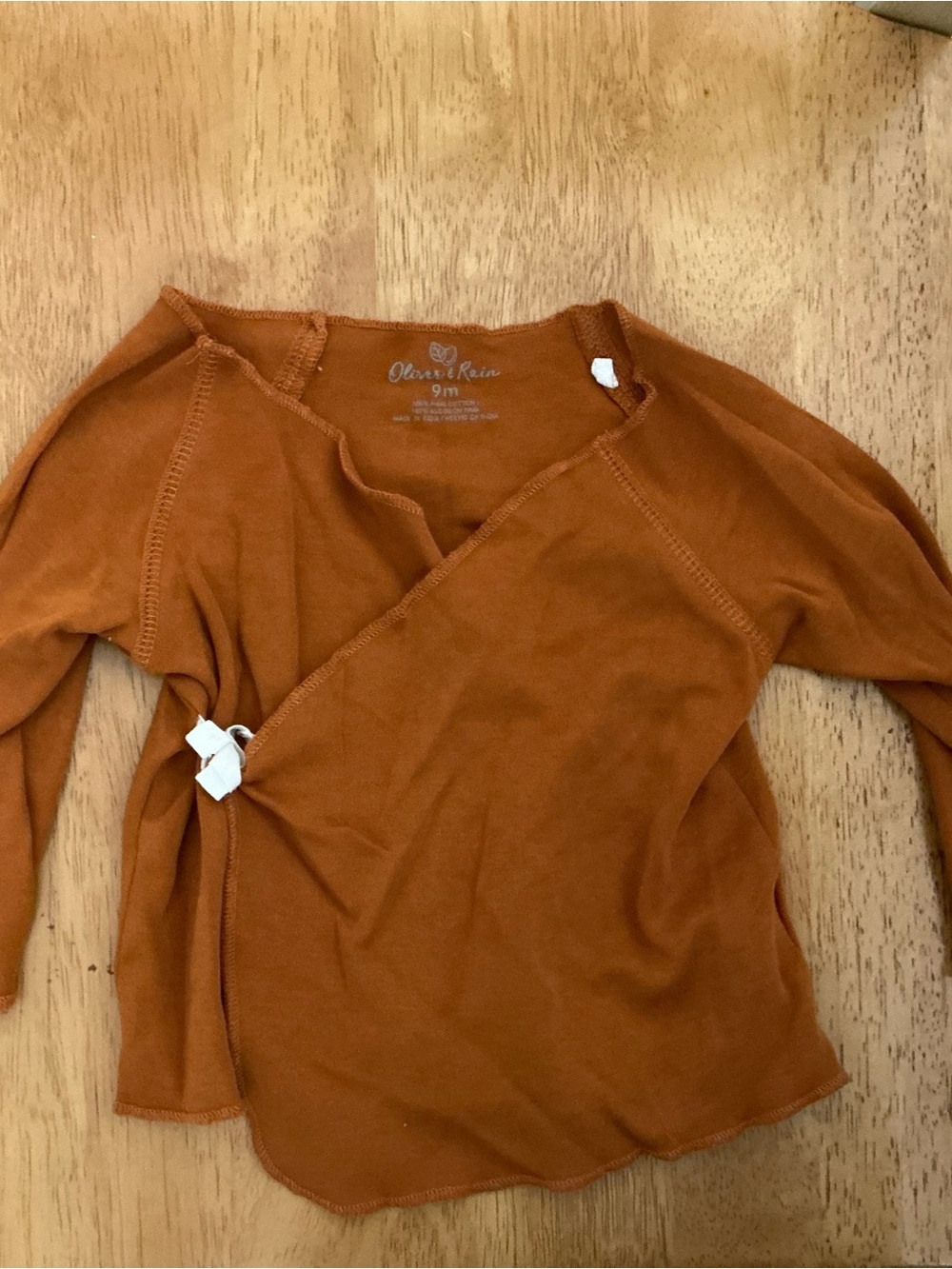 Oliver & Rain Rust Orange Baby Wrap Top